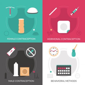 Contraception Concept Icons Set
